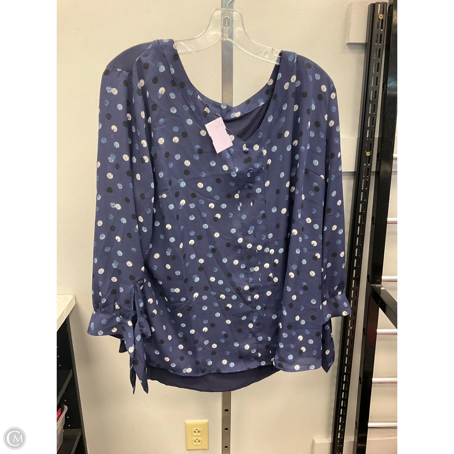Top Long Sleeve By Fortune & Ivy In Blue, Size: Xxl