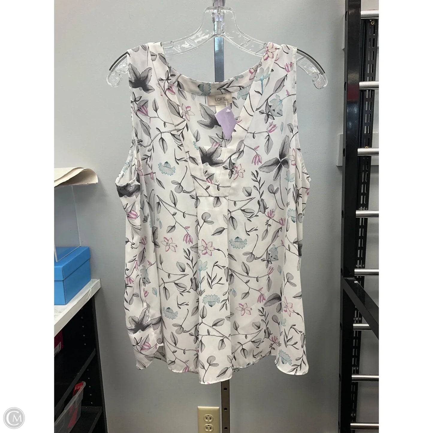 Top Sleeveless By Loft In Floral Print, Size: Xl