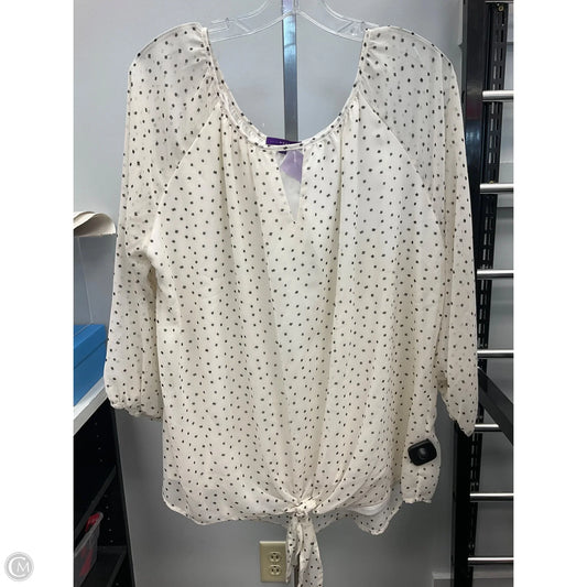 Top Long Sleeve By West Kei In Cream, Size: Xxl