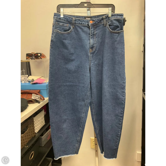 Jeans Wide Leg By Express In Blue Denim, Size: 16