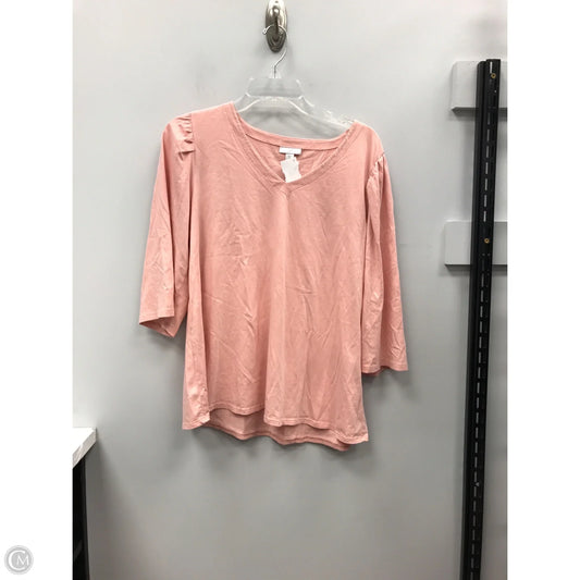 Top 3/4 Sleeve By J. Jill In Pink, Size: M
