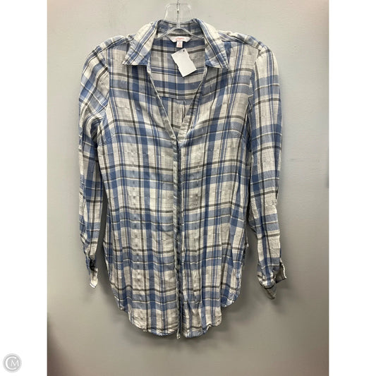 Top Long Sleeve By Candies In Plaid Pattern, Size: S