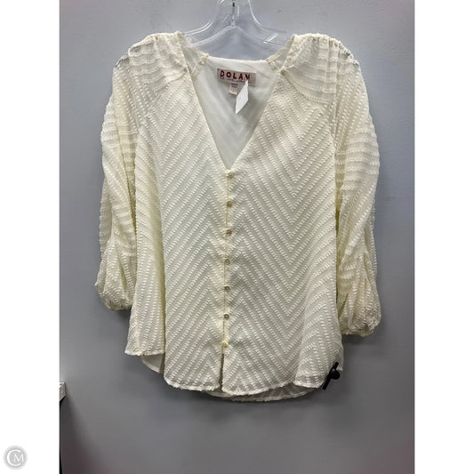 Top Long Sleeve By Dolan Left Coast In Cream, Size: S