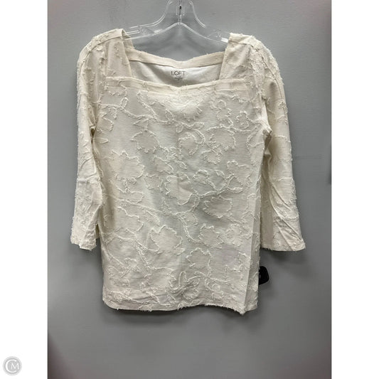 Top Long Sleeve By Loft In Cream, Size: Xs