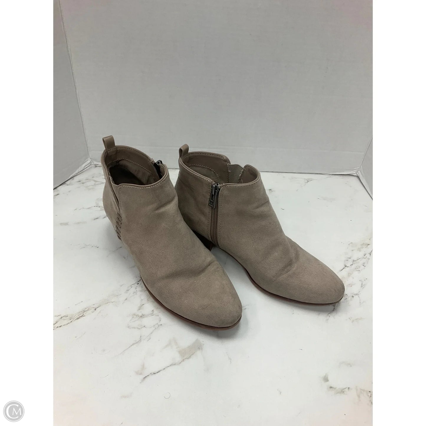 Boots Ankle Heels By Sam And Libby In Taupe, Size: 7