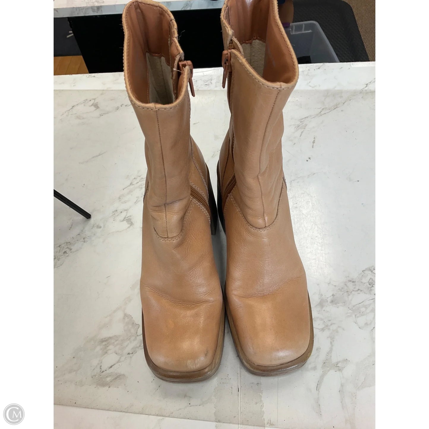Boots Mid-calf Heels By Steve Madden In Tan, Size: 6