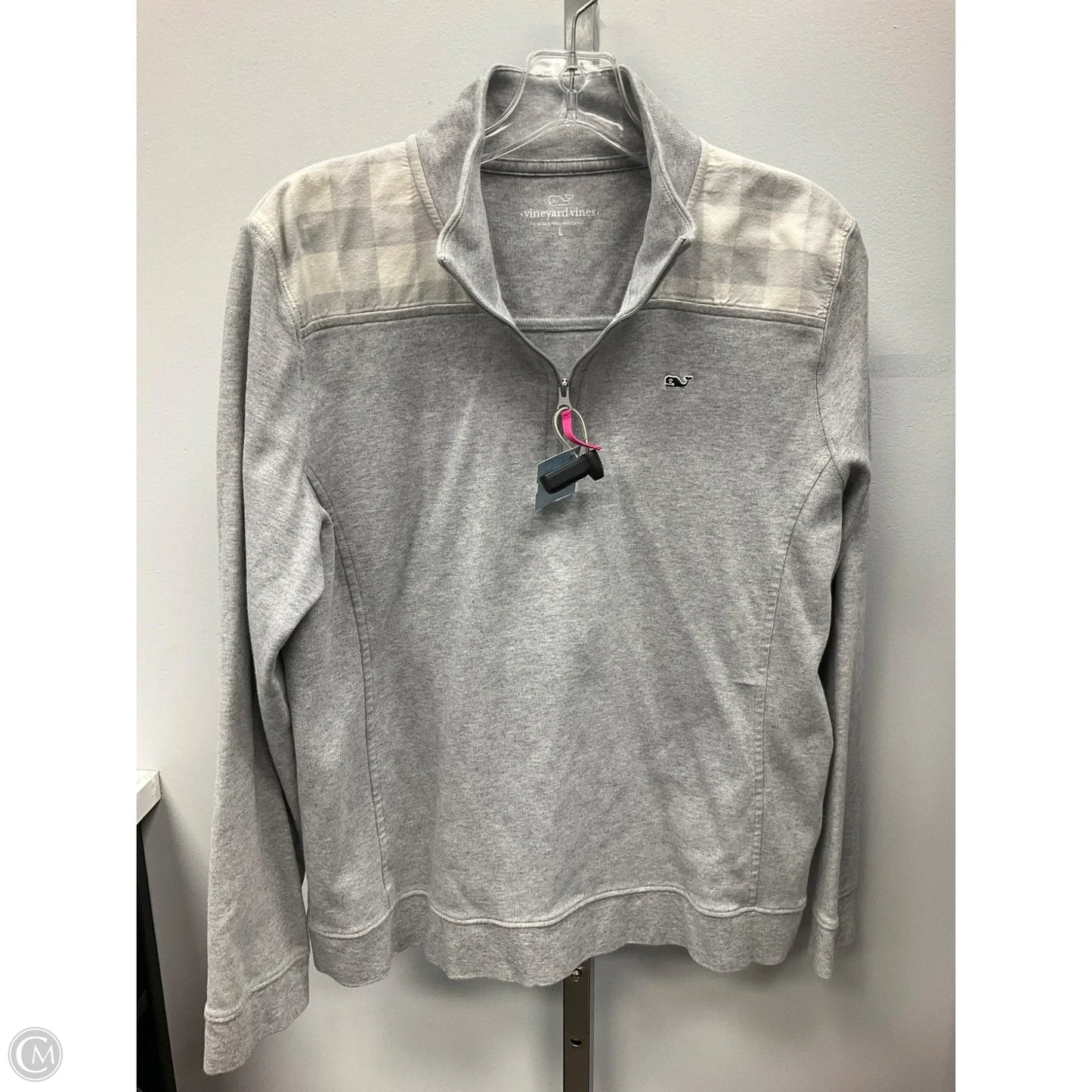 Sweatshirt Collar By Vineyard Vines In Grey, Size: L