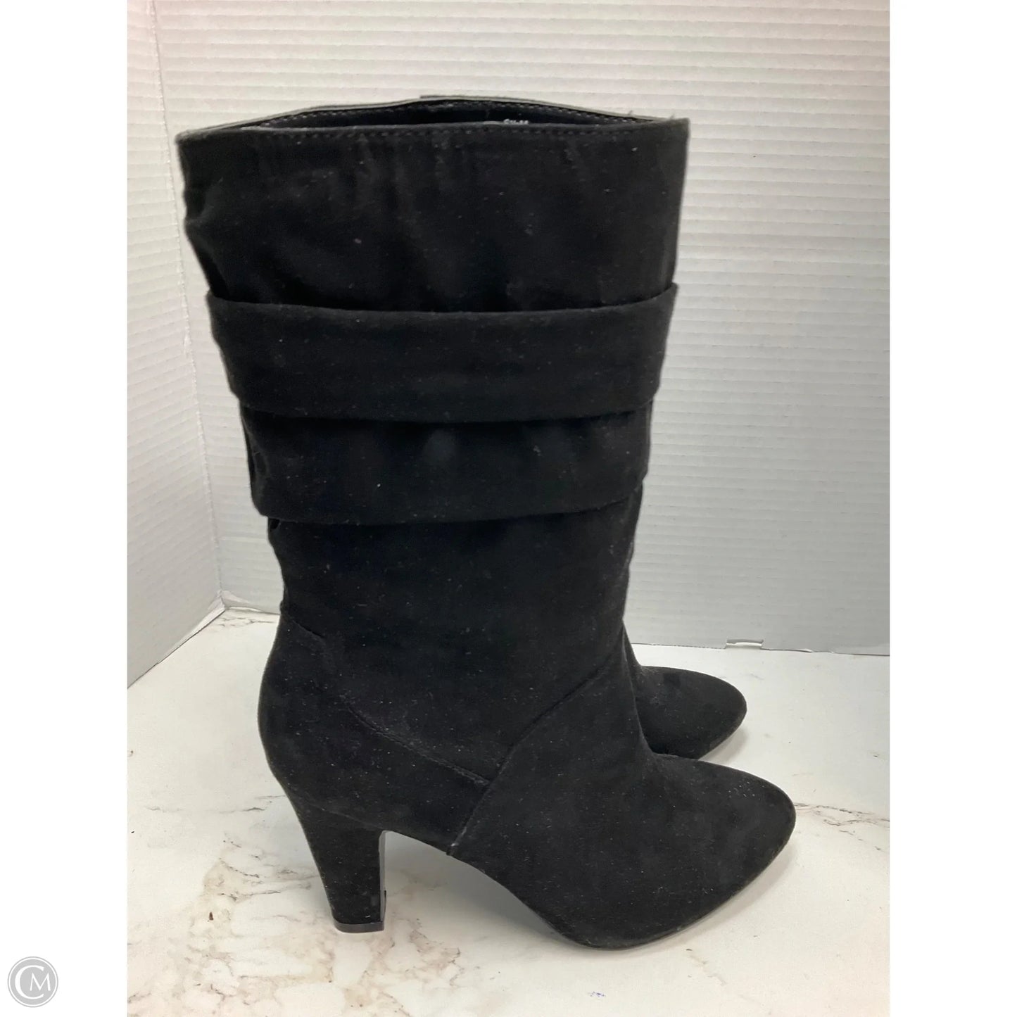 Boots Mid-calf Heels By Nine West In Black, Size: 6.5