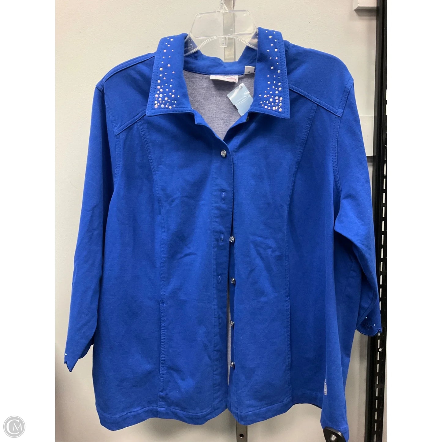 Top 3/4 Sleeve By Clothes Mentor In Blue, Size: 1x