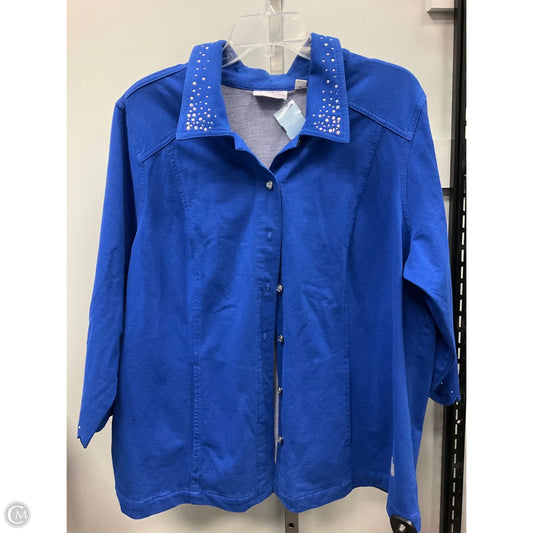 Top 3/4 Sleeve By Clothes Mentor In Blue, Size: 1x