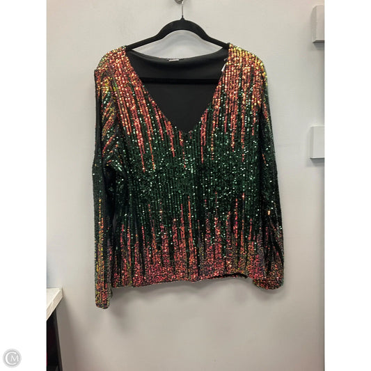 Top Long Sleeve By Venus In Multi-colored, Size: Xl