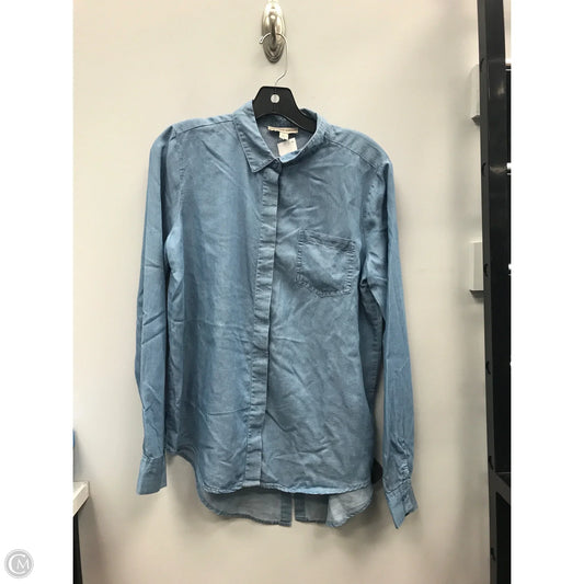 Top Long Sleeve By Alexander Jordan In Blue Denim, Size: S