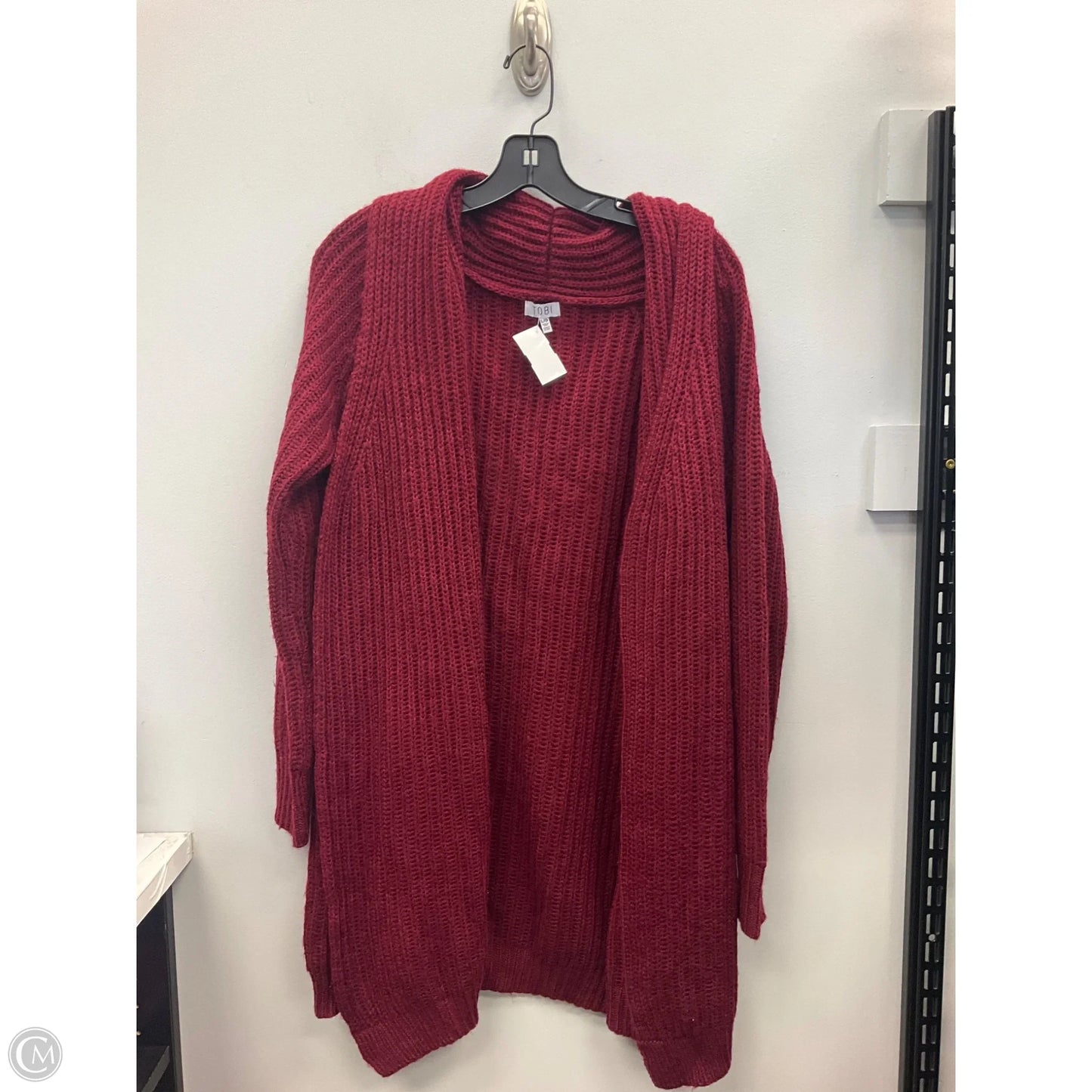Sweater Cardigan By Tobi In Maroon, Size: L