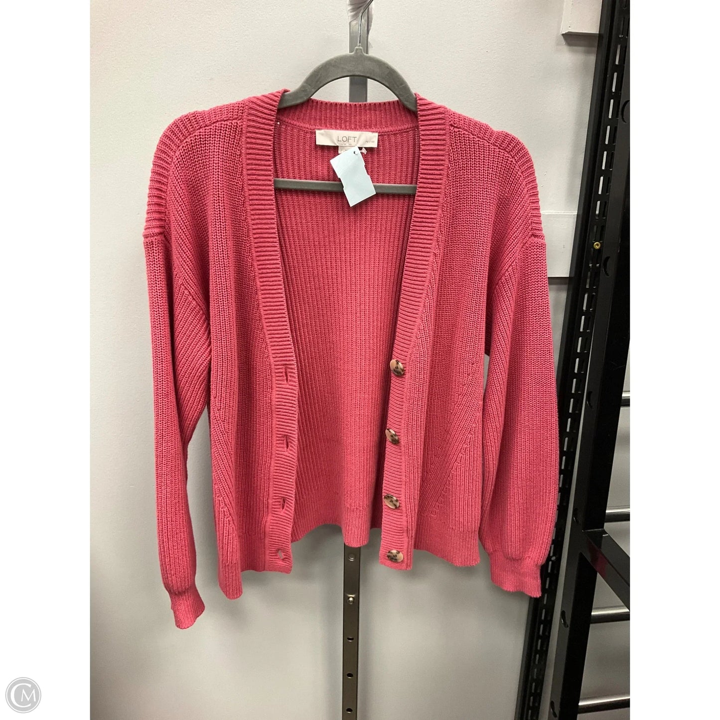 Sweater Cardigan By Loft In Pink, Size: Lp