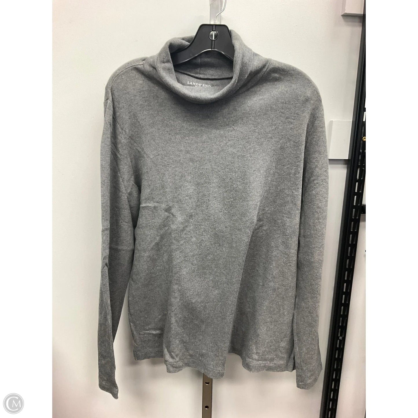 Top Long Sleeve By Lands End In Grey, Size: L