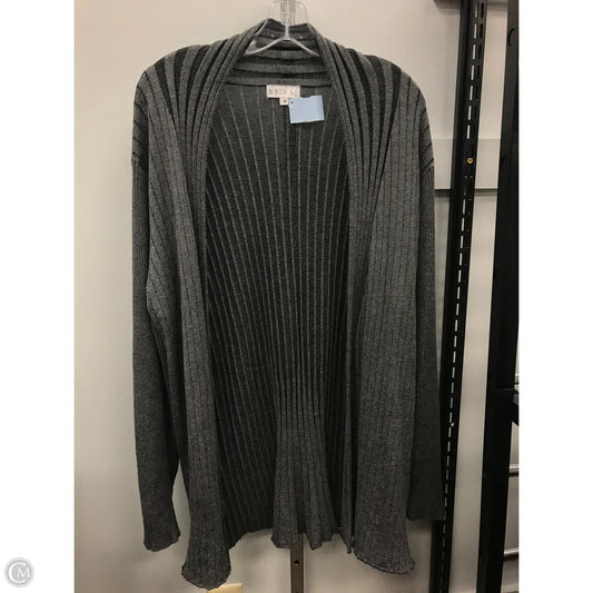 Sweater Cardigan By Clothes Mentor In Black & Grey, Size: 3x