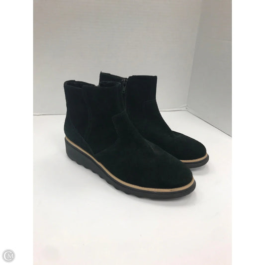 Boots Ankle Heels By Clarks In Black, Size: 6.5