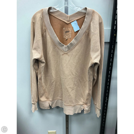 Top Long Sleeve By Aerie In Tan, Size: S