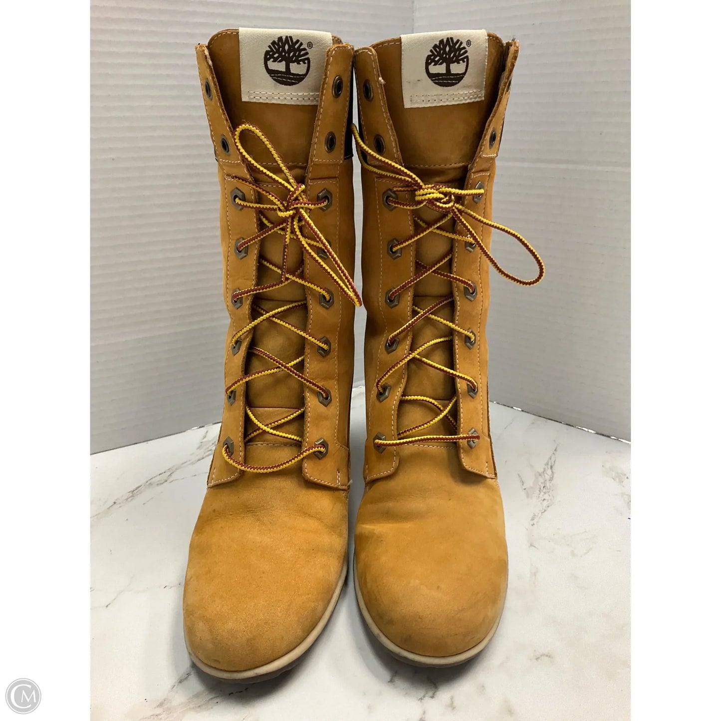 Boots Ankle Heels By Timberland In Tan, Size: 7.5