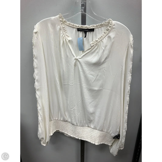 Top Long Sleeve By White House Black Market In Cream, Size: L