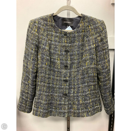Blazer Designer By Lafayette 148 In Blue & Green, Size: 14