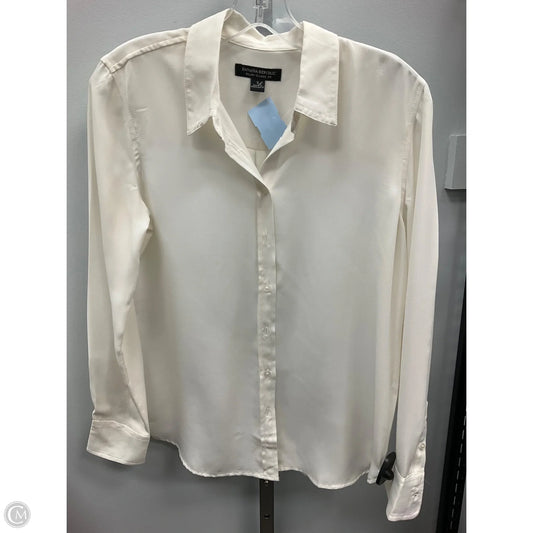 Blouse Long Sleeve By Banana Republic In Cream, Size: S