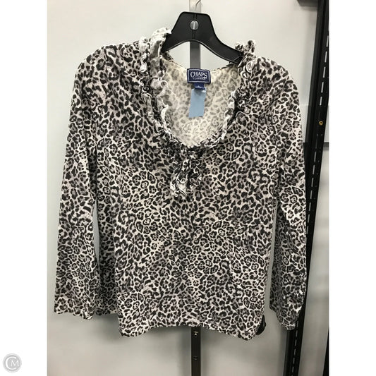Top Long Sleeve By Chaps In Animal Print, Size: L
