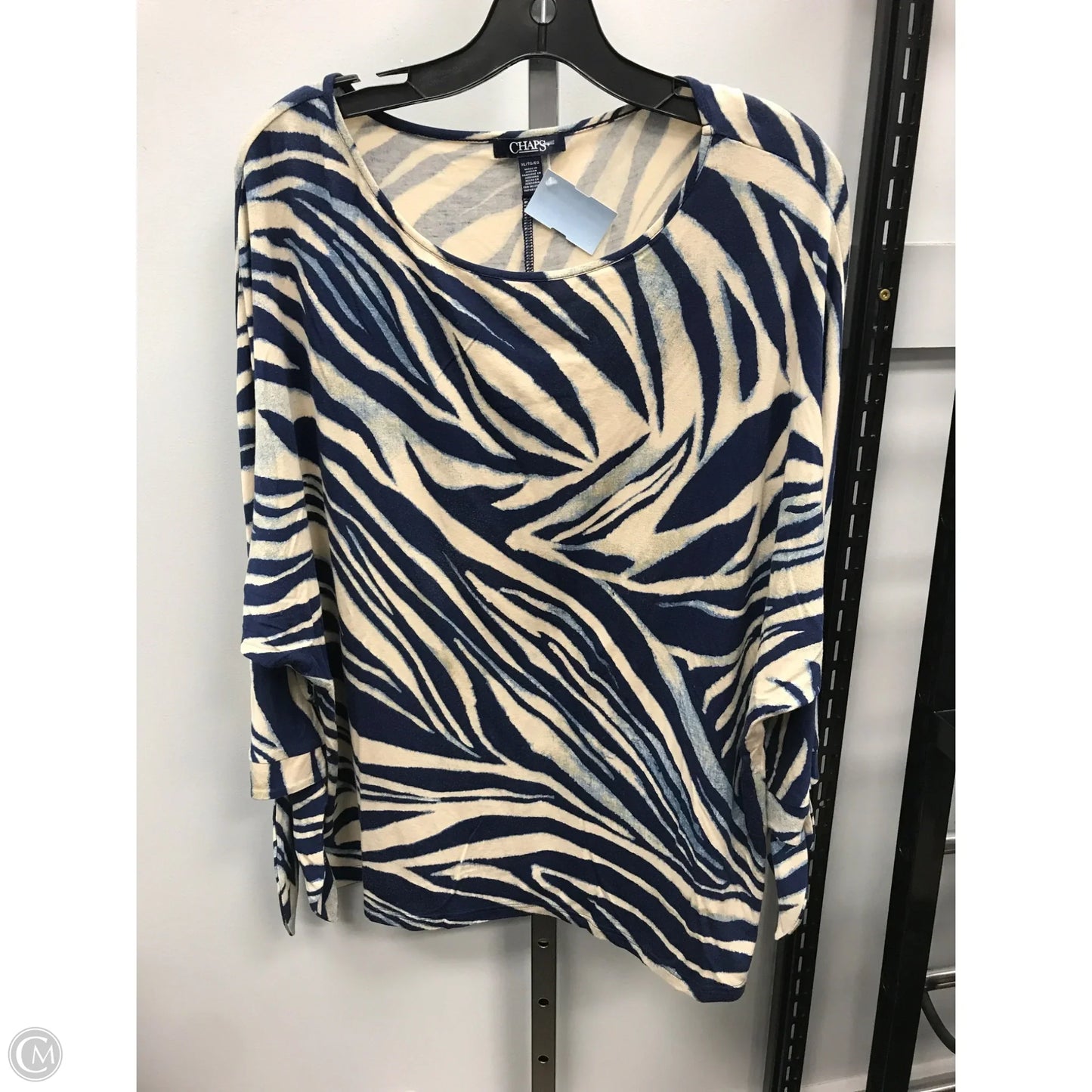Top 3/4 Sleeve By Chaps In Zebra Print, Size: Xl