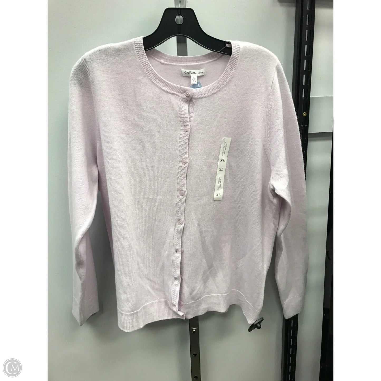 Sweater Cardigan By Croft And Barrow In Pink, Size: Xl