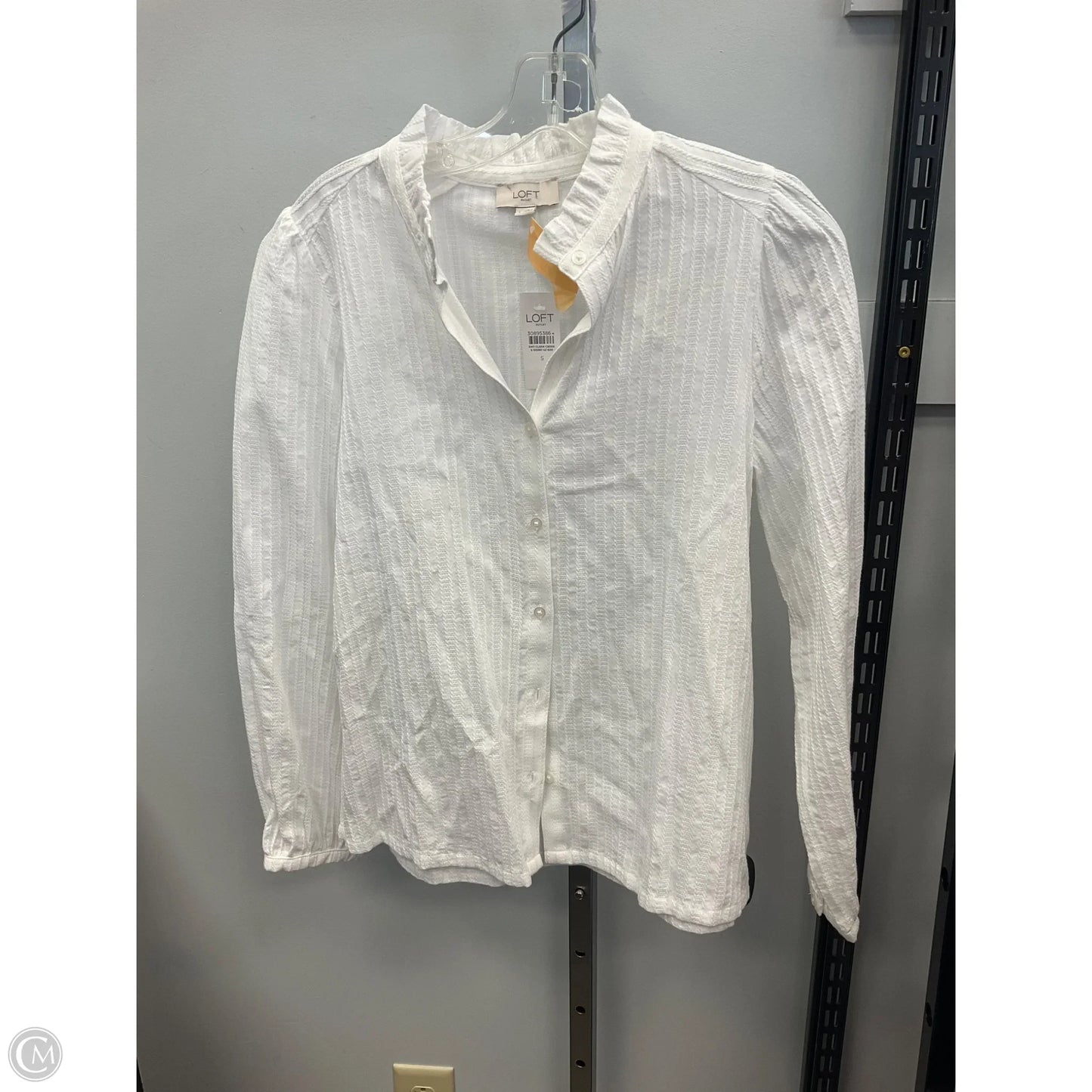 Top Long Sleeve By Loft In White, Size: S