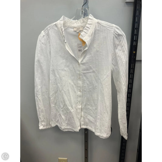 Top Long Sleeve By Loft In White, Size: S