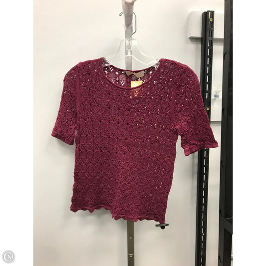 Top Short Sleeve By Loft In Maroon, Size: Xs