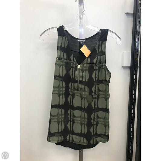 Top Sleeveless By Express In Black & Green, Size: S
