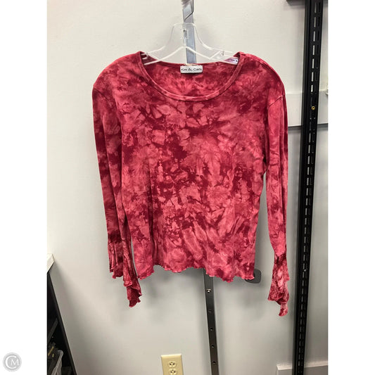 Top Long Sleeve By Kimichi Blue In Pink & Red, Size: L