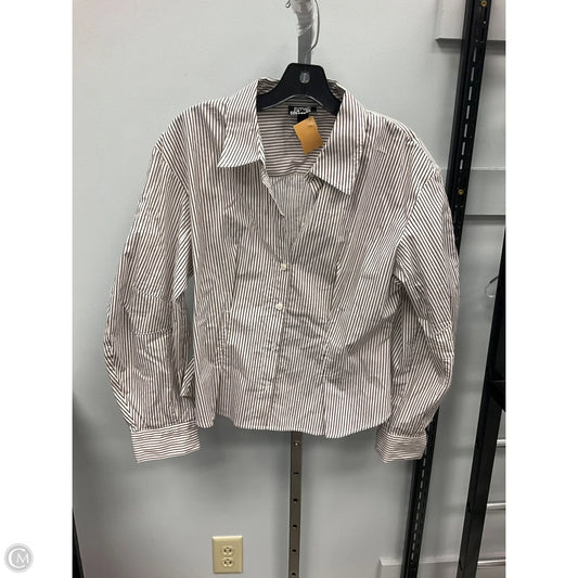Blouse Long Sleeve By Future Collective In Striped Pattern, Size: M