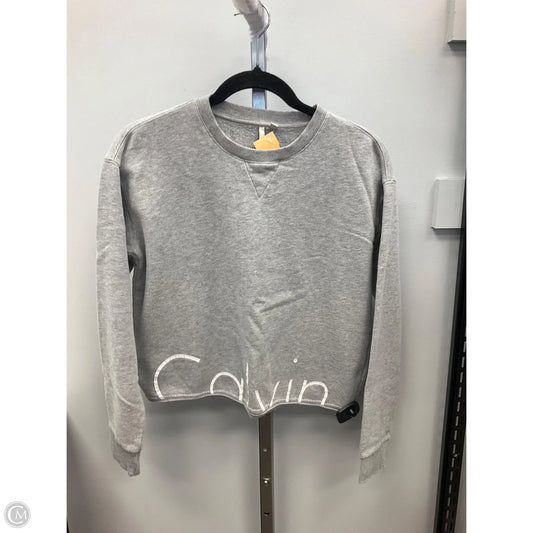 Top Long Sleeve By Calvin Klein In Grey, Size: S