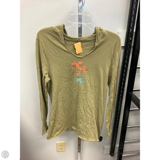 Top Long Sleeve By Life Is Good In Green, Size: M