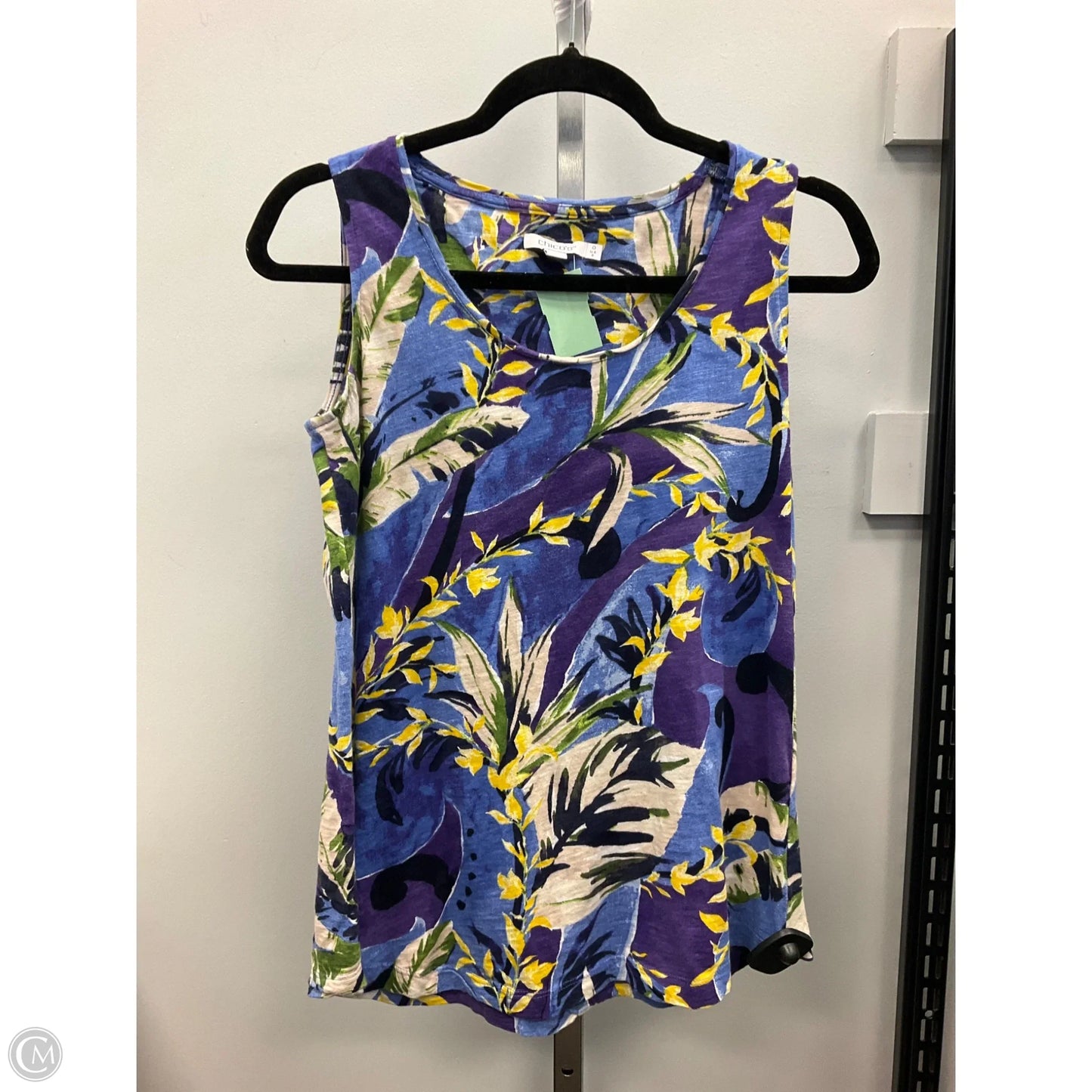 Top Sleeveless By Chicos In Floral Print, Size: S