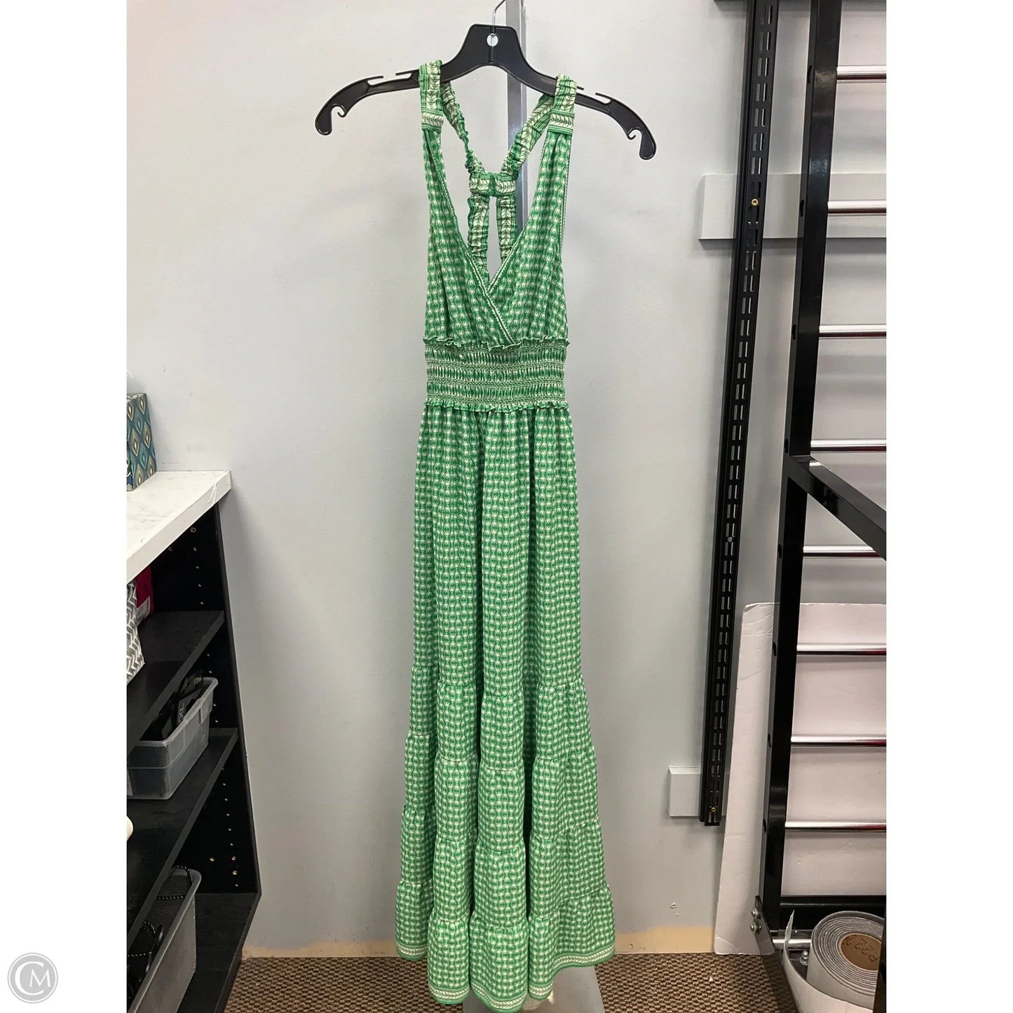 Dress Casual Maxi By Max Studio In Green & White, Size: S