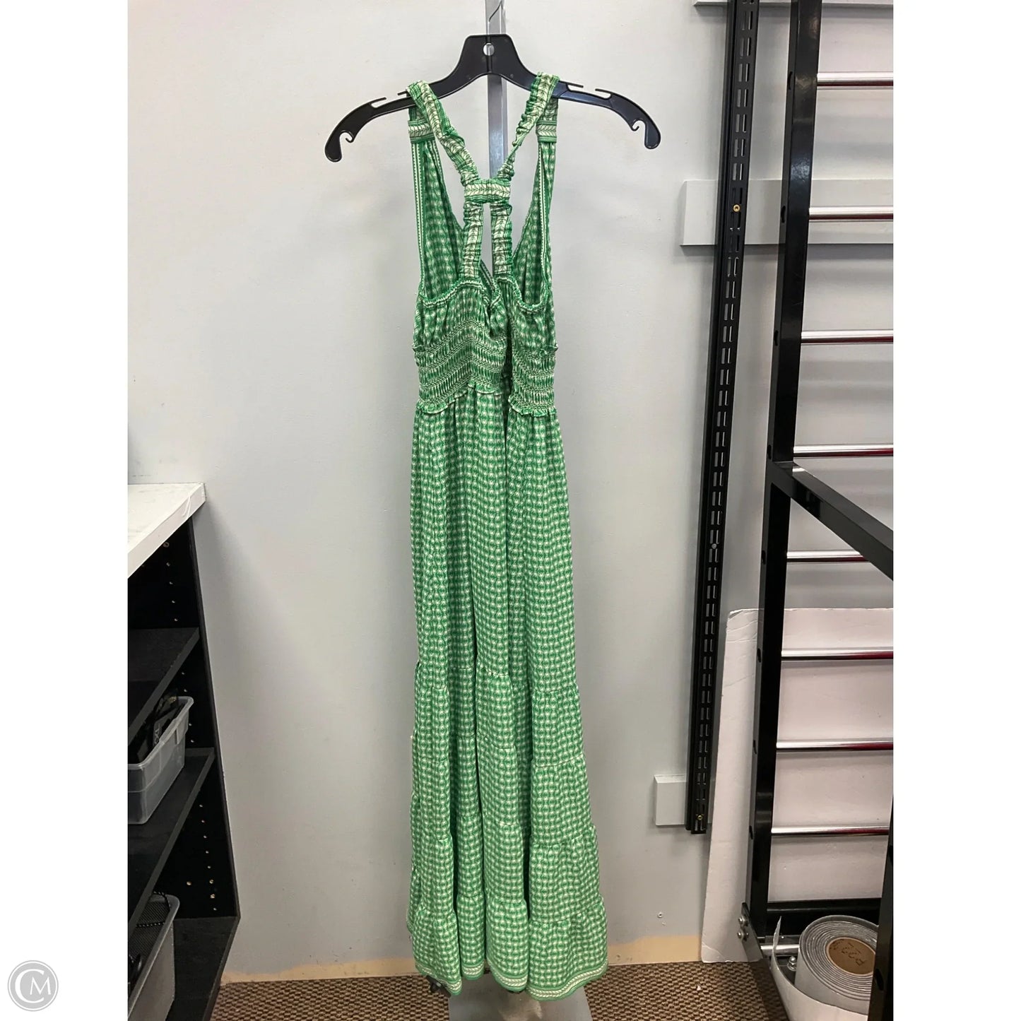 Dress Casual Maxi By Max Studio In Green & White, Size: S