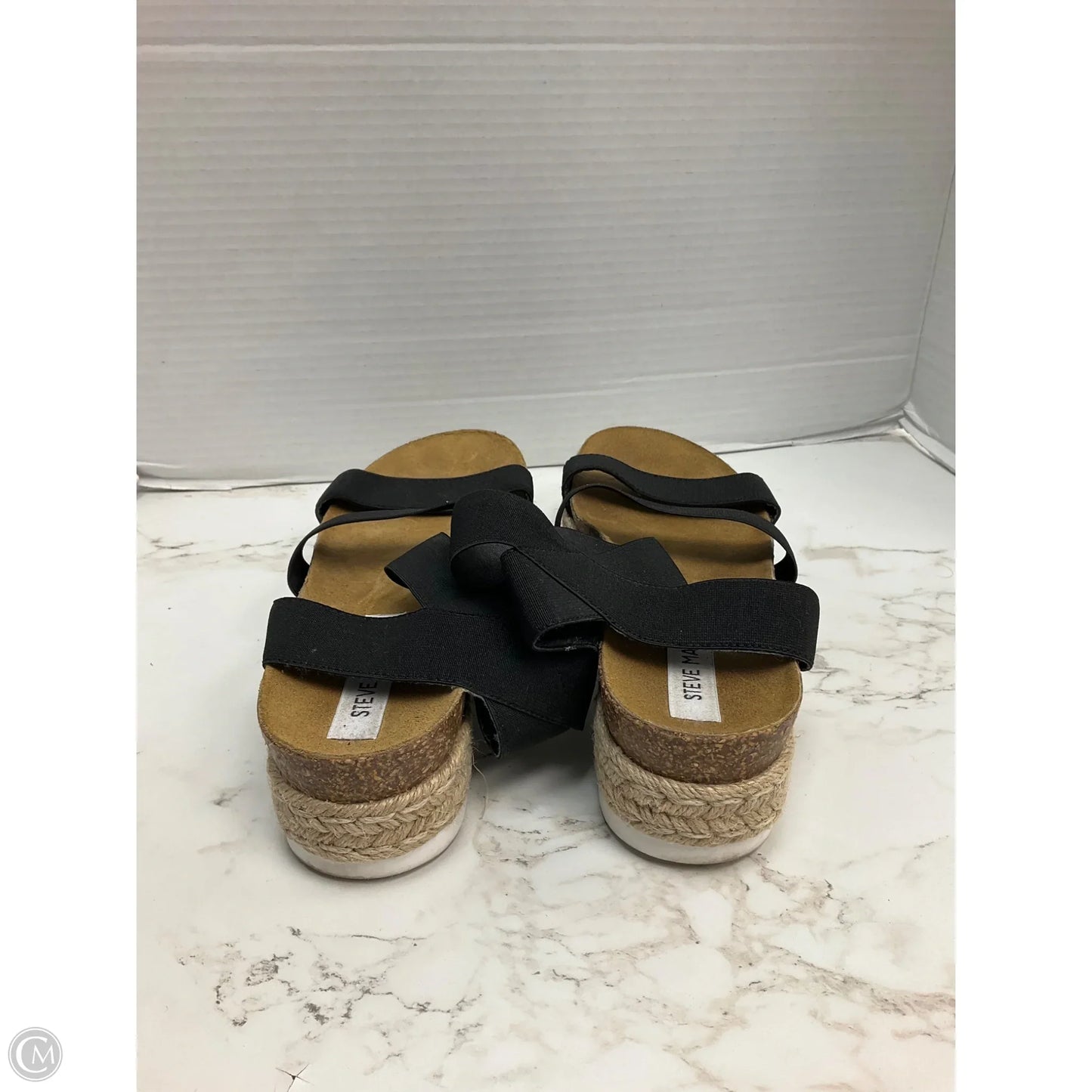 Sandals Heels Platform By Steve Madden In Black, Size: 9