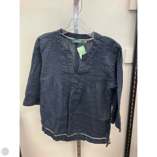 Top 3/4 Sleeve By Lauren By Ralph Lauren In Navy, Size: S