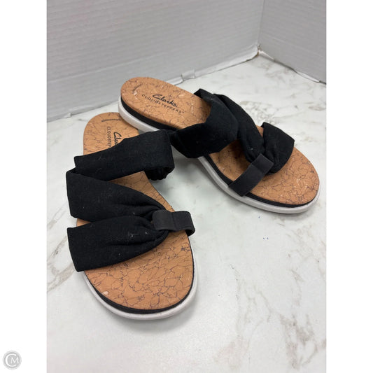 Sandals Flip Flops By Clarks In Black, Size: 7