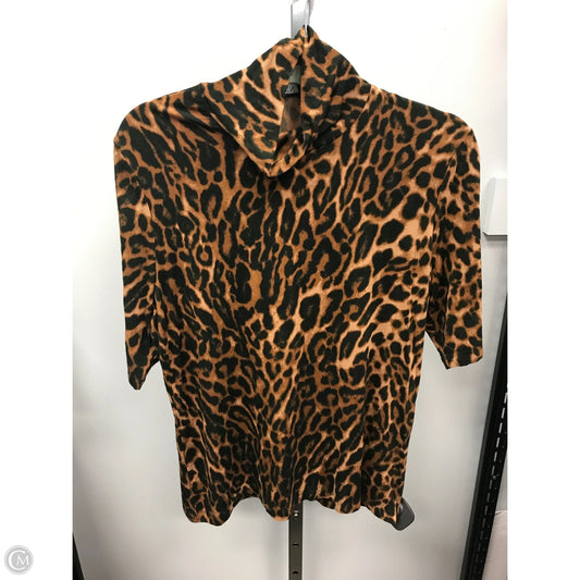Top Short Sleeve By Ralph Lauren Black Label In Animal Print, Size: Xl