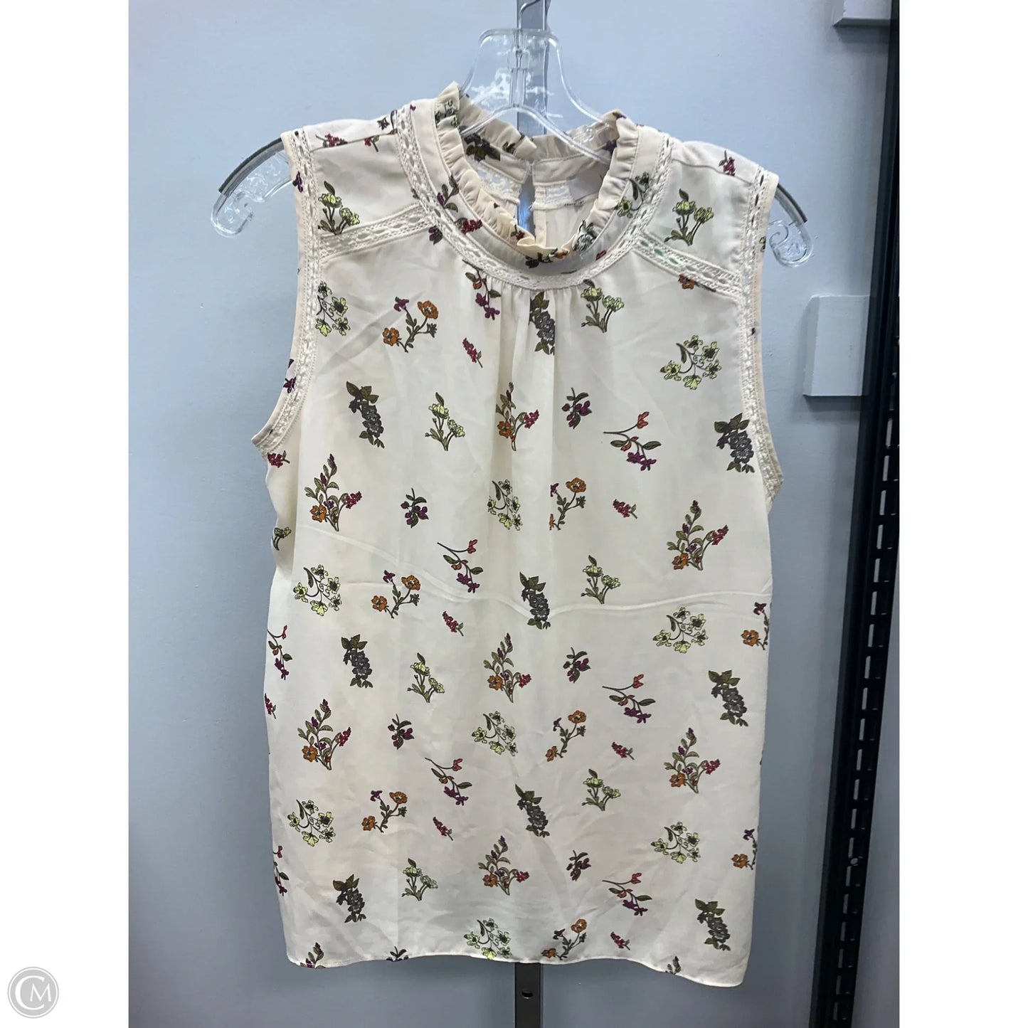 Top Sleeveless By Loft In Floral Print, Size: M