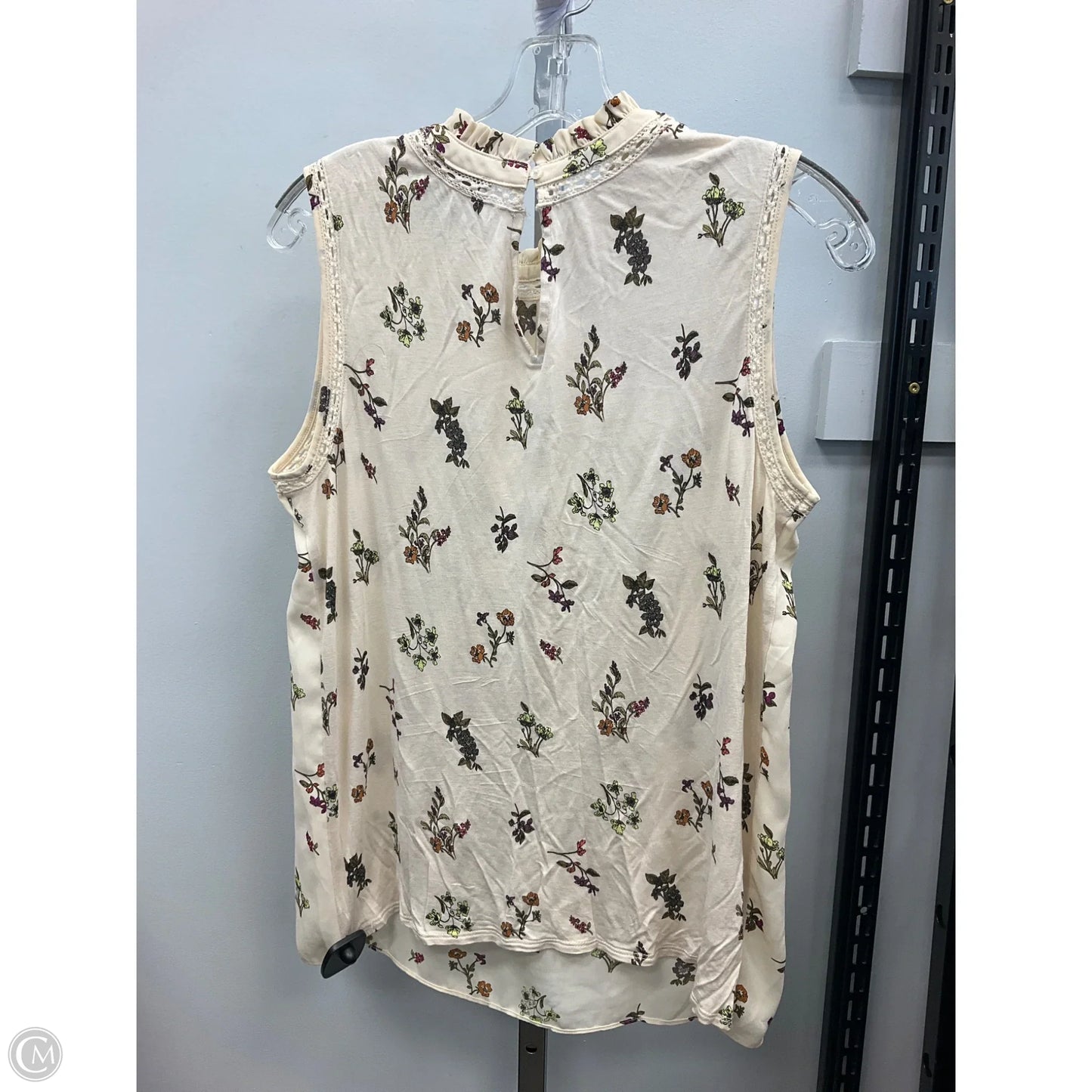 Top Sleeveless By Loft In Floral Print, Size: M