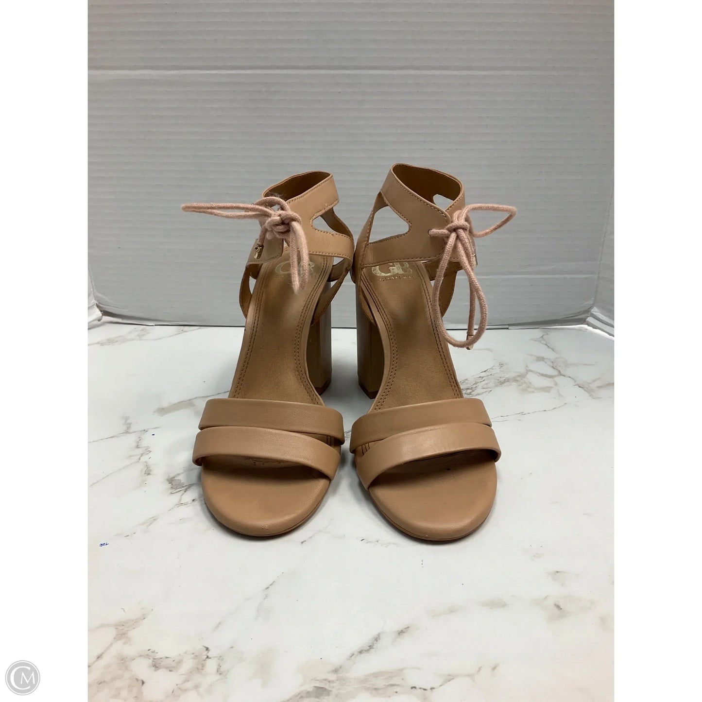 Sandals Heels Block By Gianni Bini In Tan, Size: 7.5