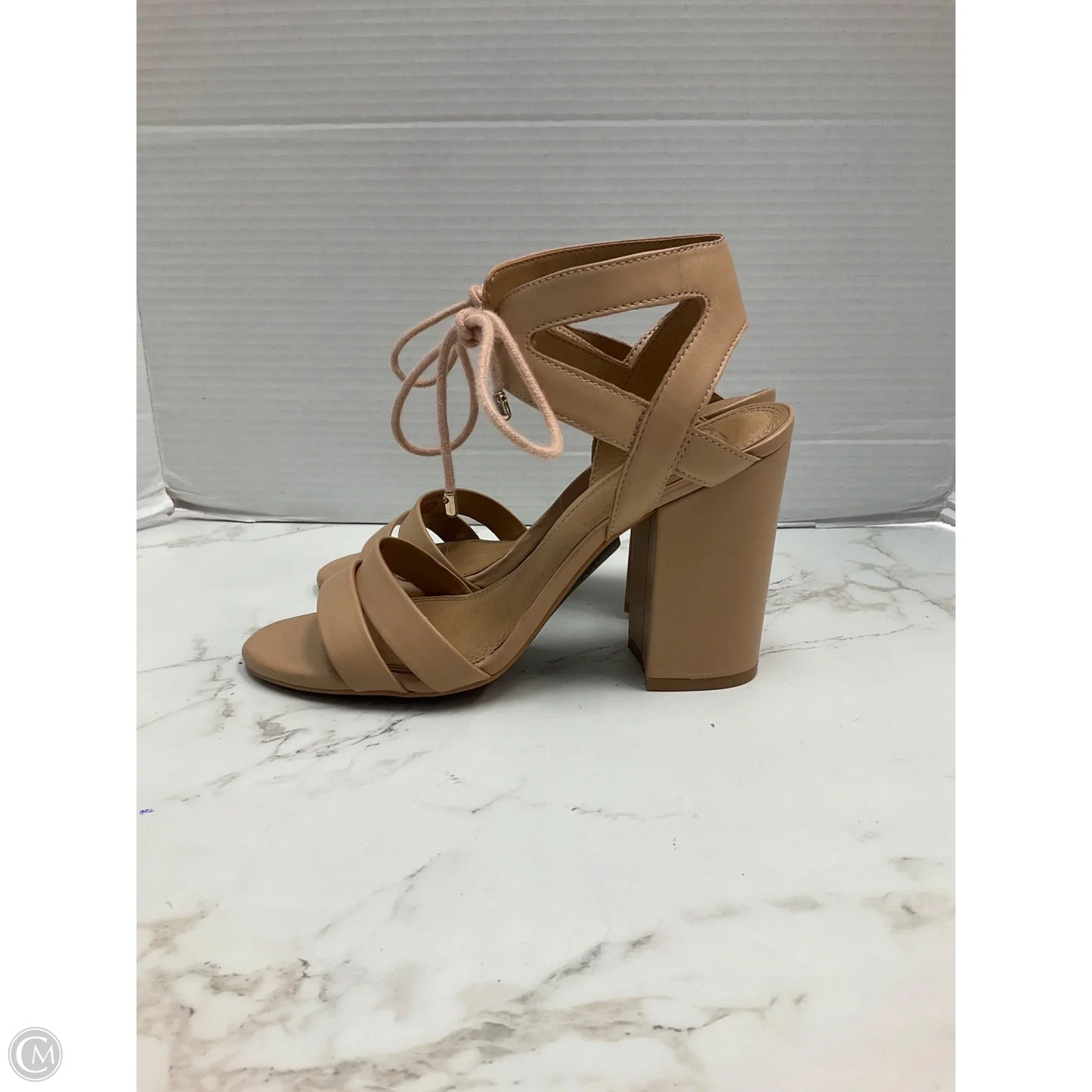Sandals Heels Block By Gianni Bini In Tan, Size: 7.5