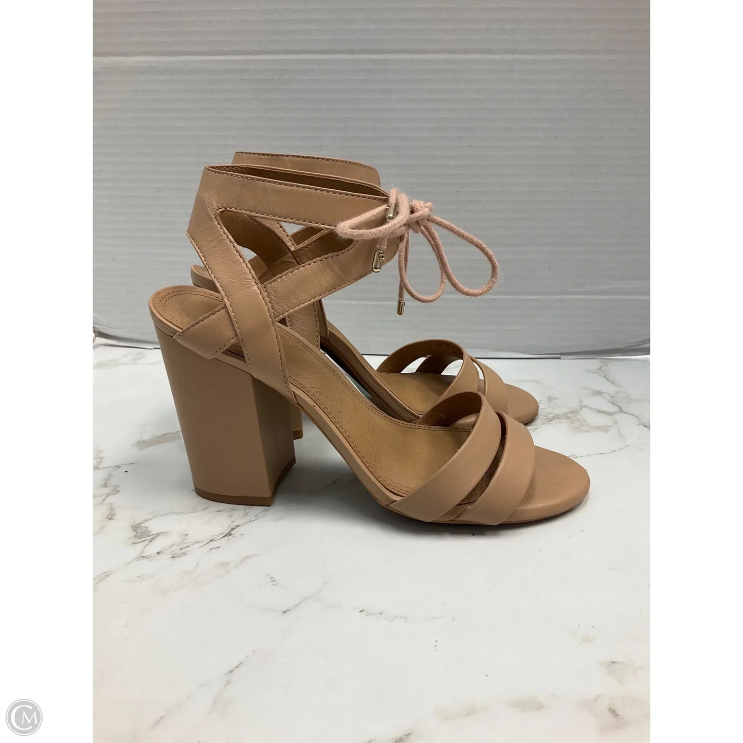 Sandals Heels Block By Gianni Bini In Tan, Size: 7.5