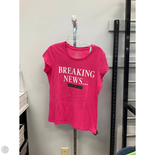 Top Short Sleeve Basic By Wound Up In Pink, Size: Xxl